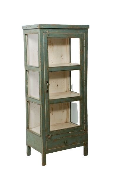ELIOTT - CABINET WOOD GREY W - GLASS DOOR 57L X 40W X 140H CM