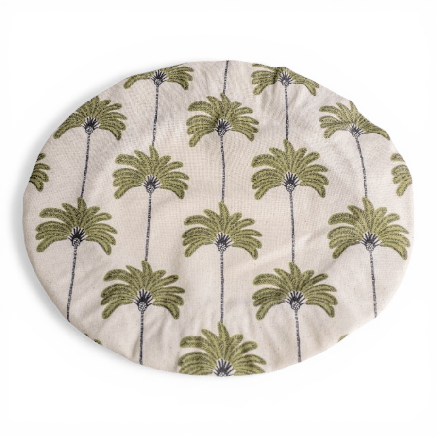 GOPAL - BOWL COVER PALMTREE COTTON GREEN D30