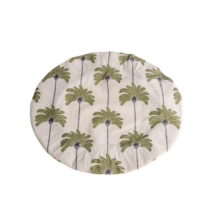 GOPAL - BOWL COVER PALMTREE COTTON GREEN D30