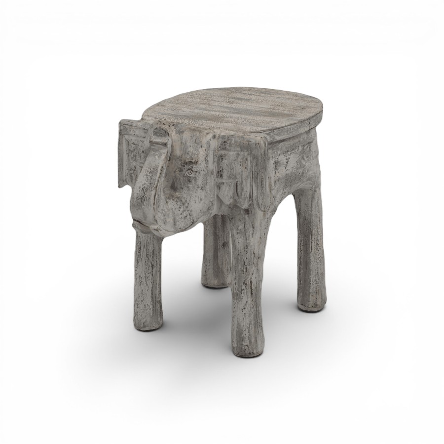 CHEKIAD - STOOL ELEPHANT WOOD GREY 37 X 50 X H 43 - TREVINO CM