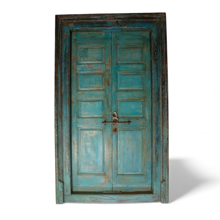 ISHAAN - DOOR WOOD BLUE 135X20XH228 - INSIDE 100 X H200