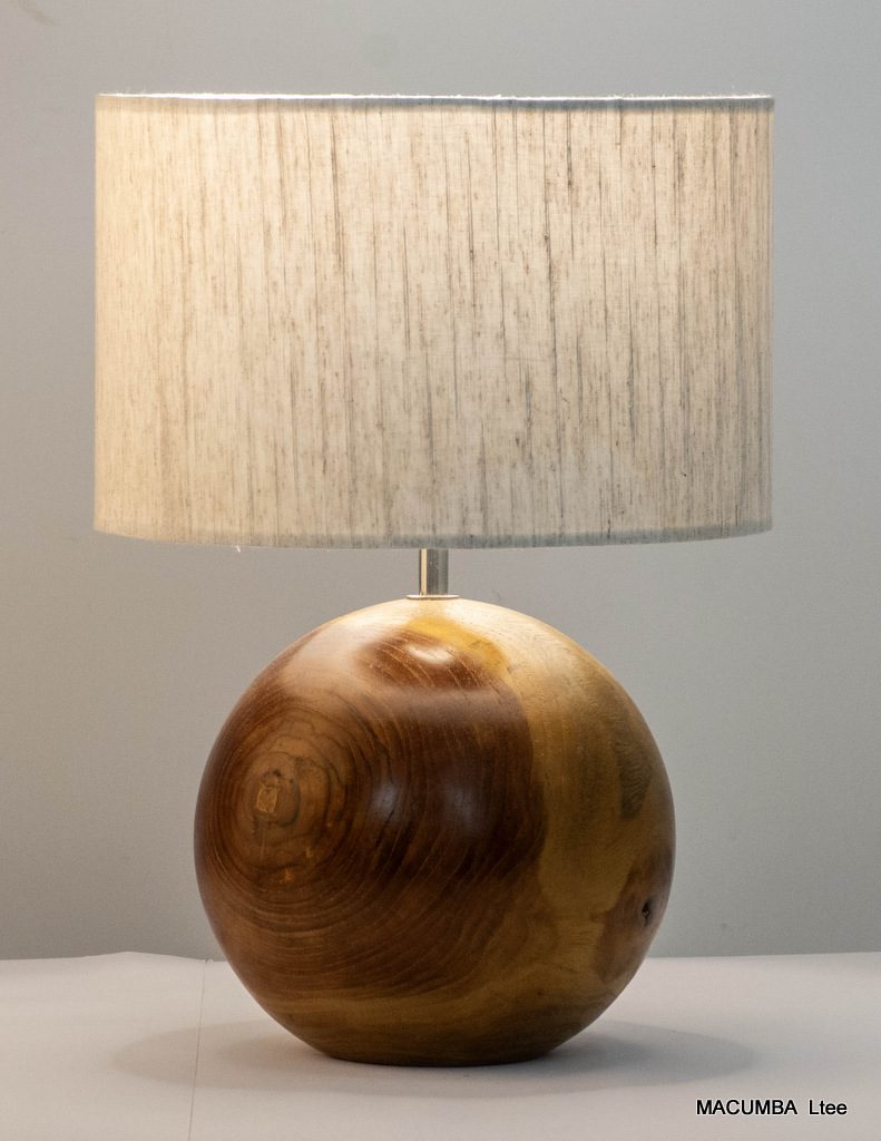 TABLE LAMP TECK H 20 BALL BASE WITH LAMPSHADE LINEN 28 X 18