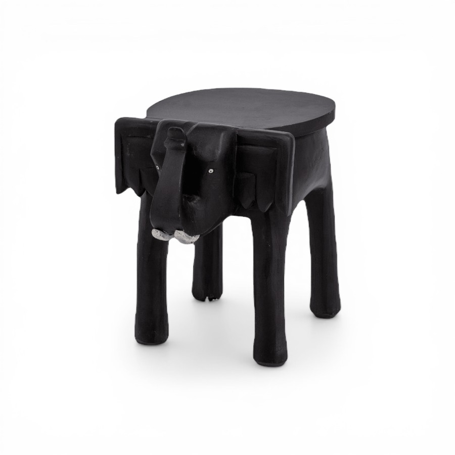 CHEKIAD - STOOL ELEPHANT WOOD BLACK 37 X 50 X H 43 - TREVINO CM