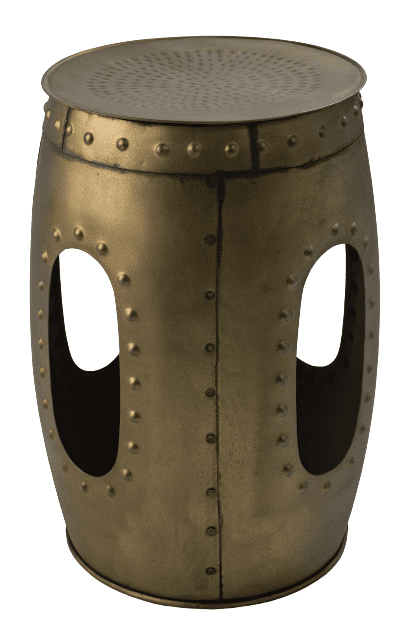 BLACKBURN - STOOL ROUND ANTIC BRASS D32 H 47