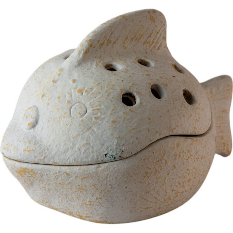GUAJILLO - MOSQUITO COIL HOLDER FISH TERACCOTA BURNT CREAM 20XH15