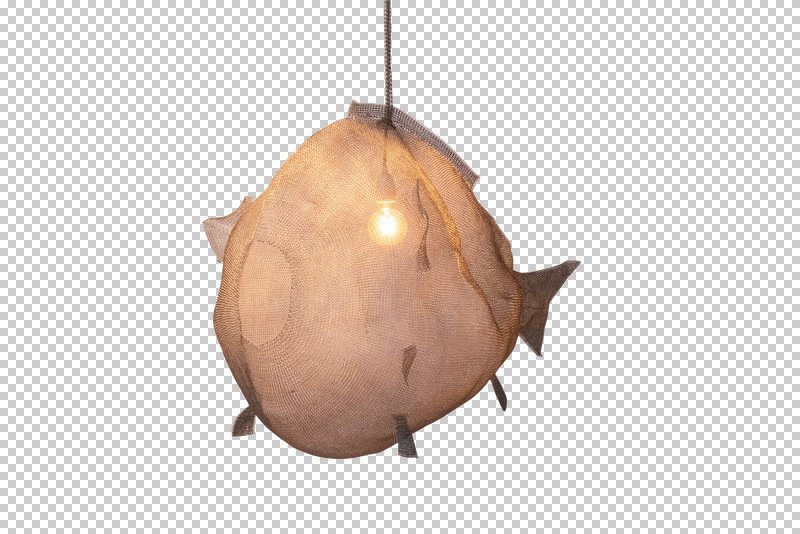 BALLAJURA - PENDANT LIGHT METAL FISH MESH LARGE 60 X 100 CM