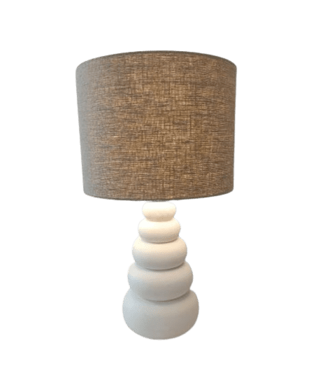 AMBO - TABLE LAMP BURNT WHITE WOOD WITH CURVES
