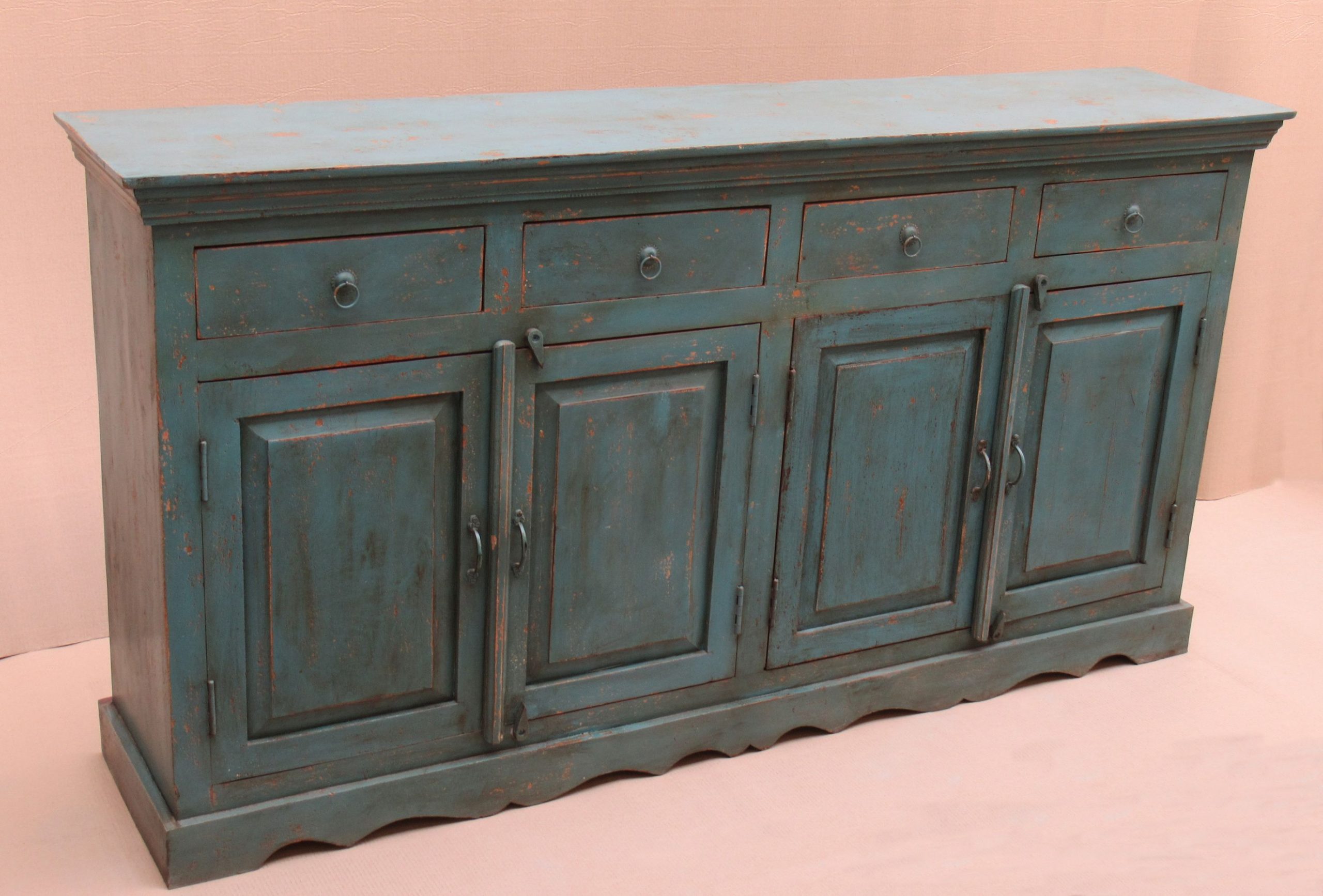 ASMARA - SIDEBOARD BLUE 4 DOORS AND 4 DRAWERS 180L X 40W X 99H CM