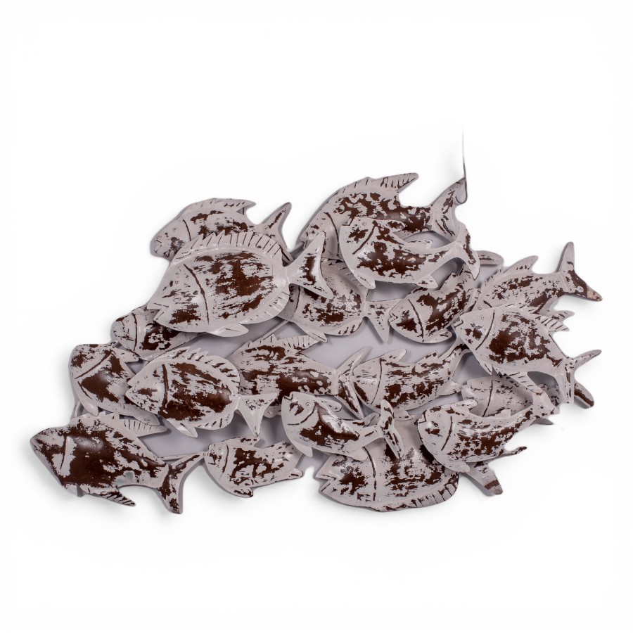 MASSIMO - WALL PANEL DECO FISH WHITE GRAY WASH 110 X 45 CM