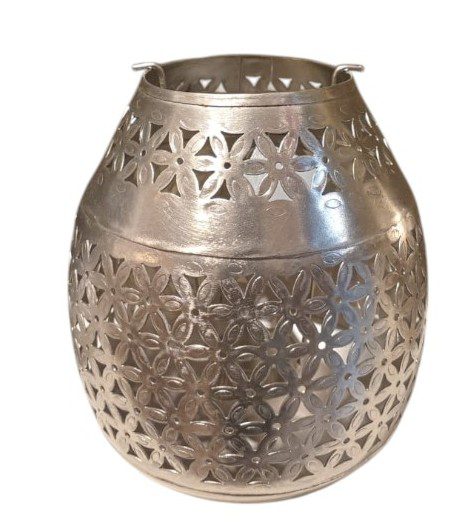 LALOR  - CANDLE HOLDER METAL  NICKEL ANTIQUESILVER MEDIUM D13XH16