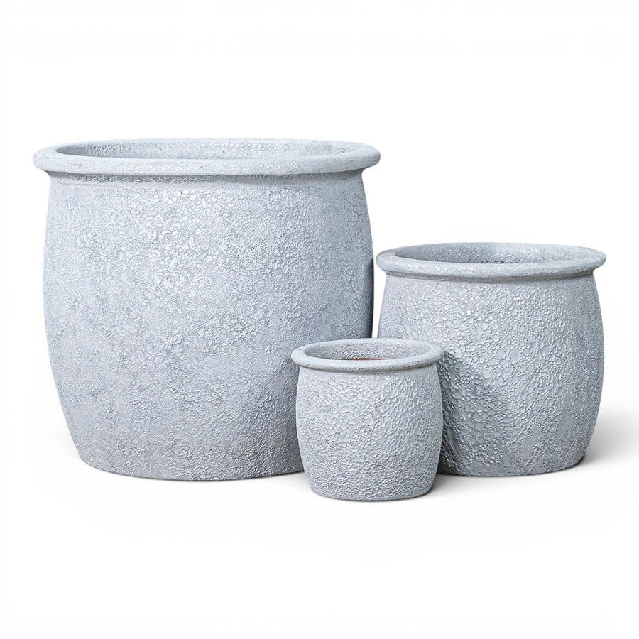 PLANTER GOCTA GLAZED ANGKOR WHITE LARGE D55H51