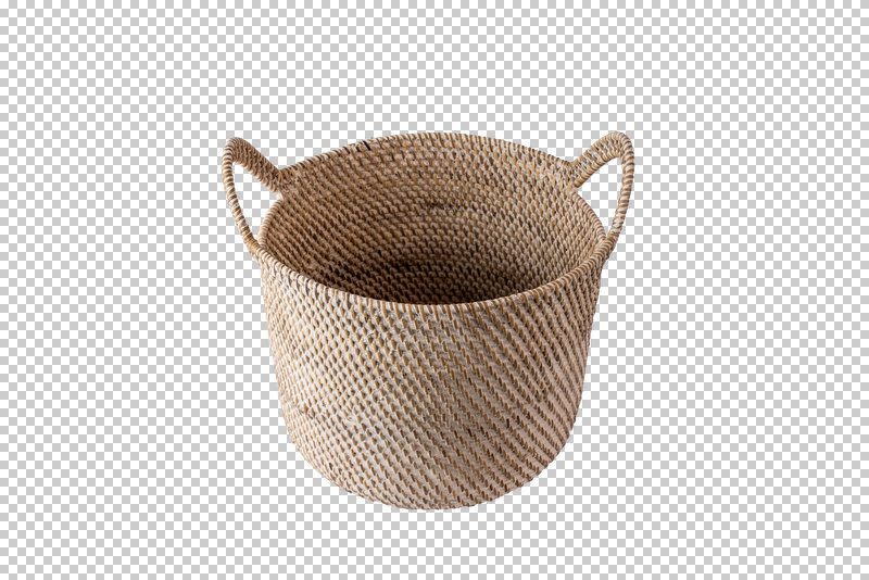 MONBASA - BASKET WITH HANDLES WHITE LARGE D30XH24