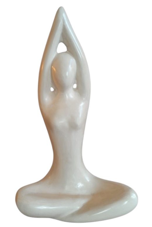 IVANA - STATUE SITTING LADY TERRACOTTA CREAM 40