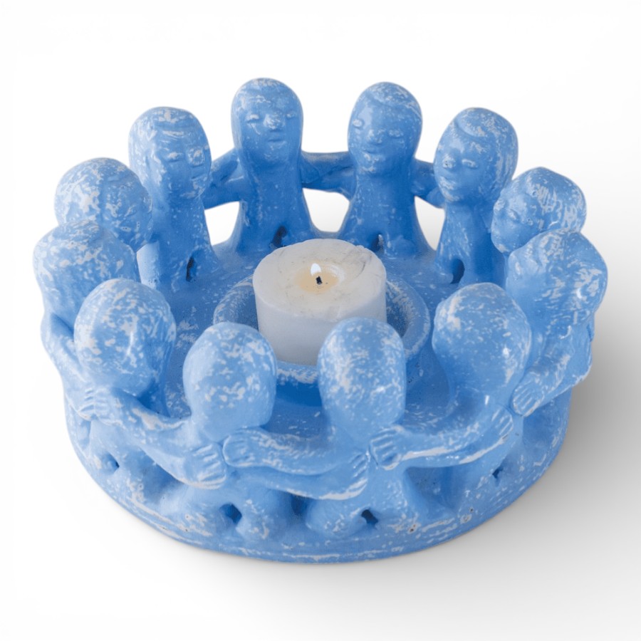 ALCYONE - CANDLE HOLDER TERRACOTTA ORANG 12 BLUE