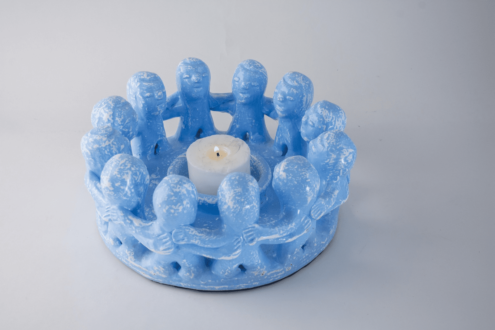 ALCYONE - CANDLE HOLDER TERRACOTTA ORANG 12 BLUE