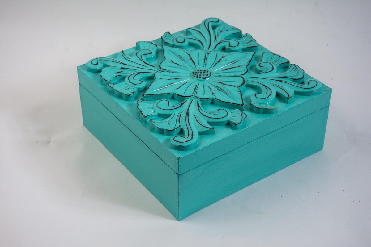 MARSA - BOX WOOD MEDIUM TEAL 25L X 25W X 10H