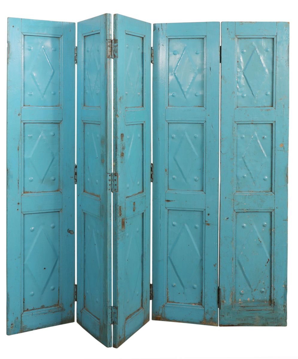 KUNZITE - SCREEN BLUE WOOD X 5 PANELS 200 X H 187 CM