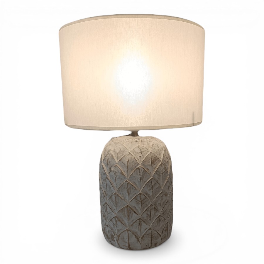 MANJA - TABLE LAMP PINEAPPLE WHITE WOOD