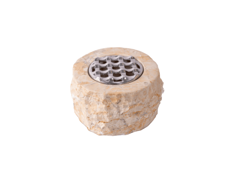 DASSIN - ASHTRAYS STONE METAL ROUND SILVER 9 HOLES