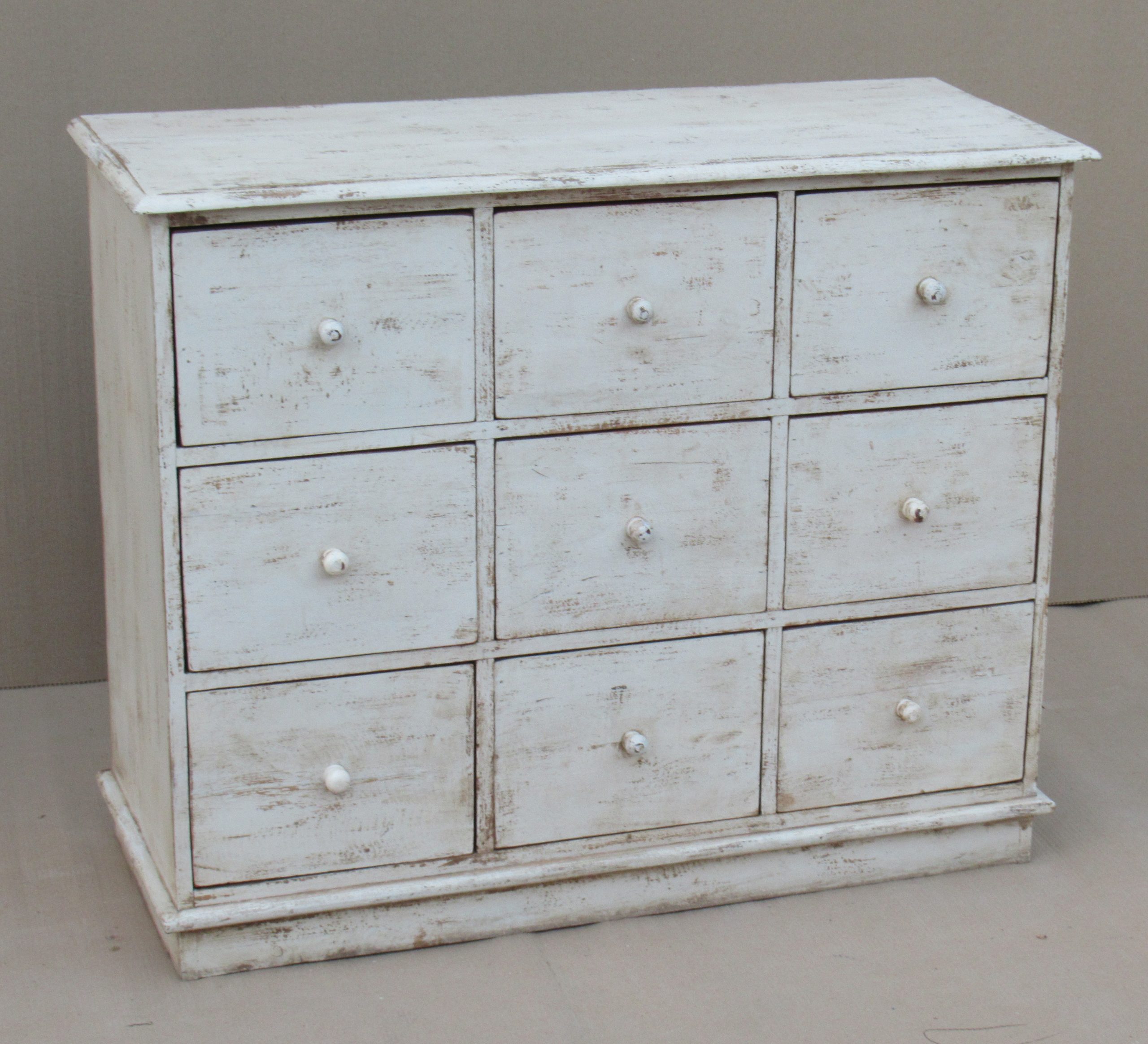 KALIMAYE - SIDEBOARD 9 DRAWERS WOOD WHITE 102 X 40 X H84 CM