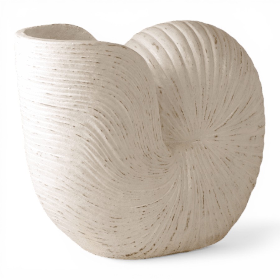 TIVOLI - VASE DECO SHELL FIBER CEMENT WHITE WASH 74X34XH59