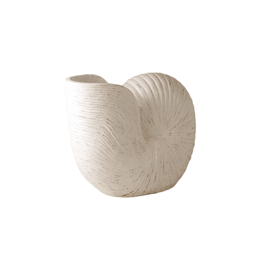 TIVOLI - VASE DECO SHELL FIBER CEMENT WHITE WASH 74X34XH59