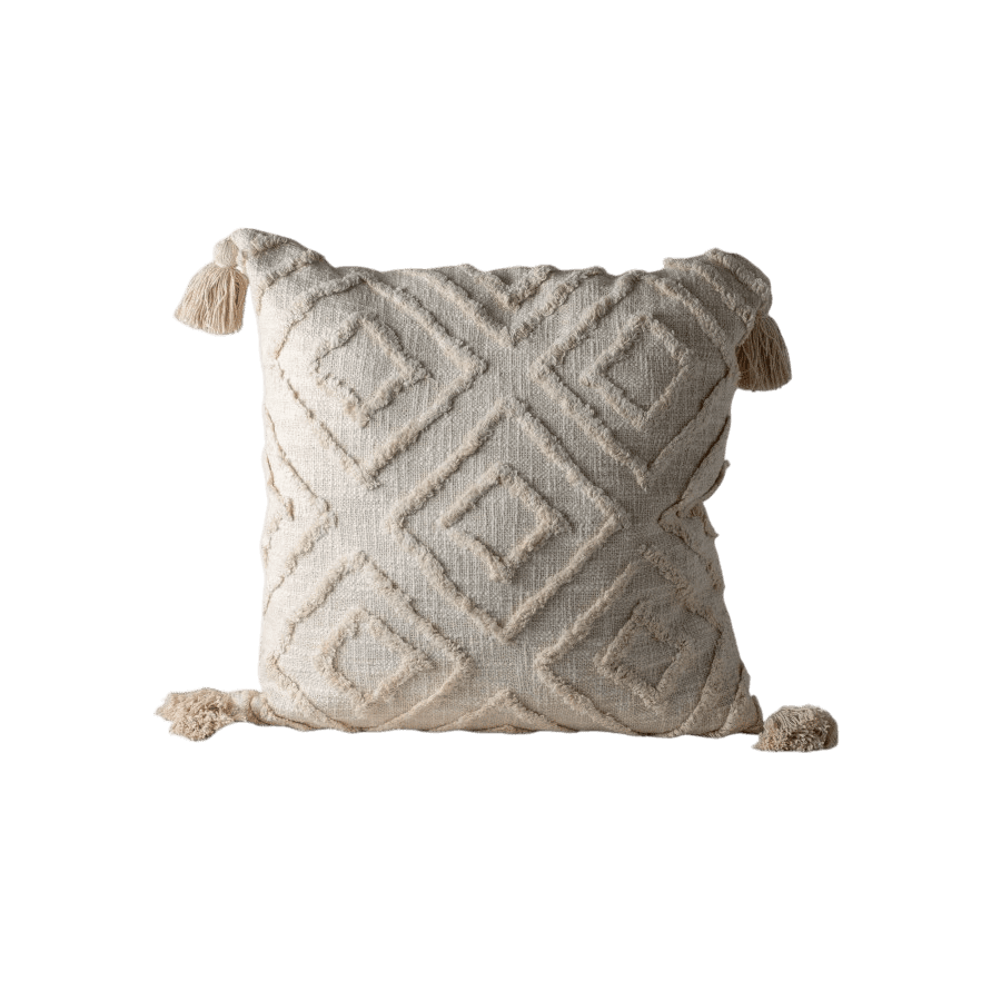 BAZAR - CUSHION COVER TUFTED COTTON WITH TASSELS 50X50