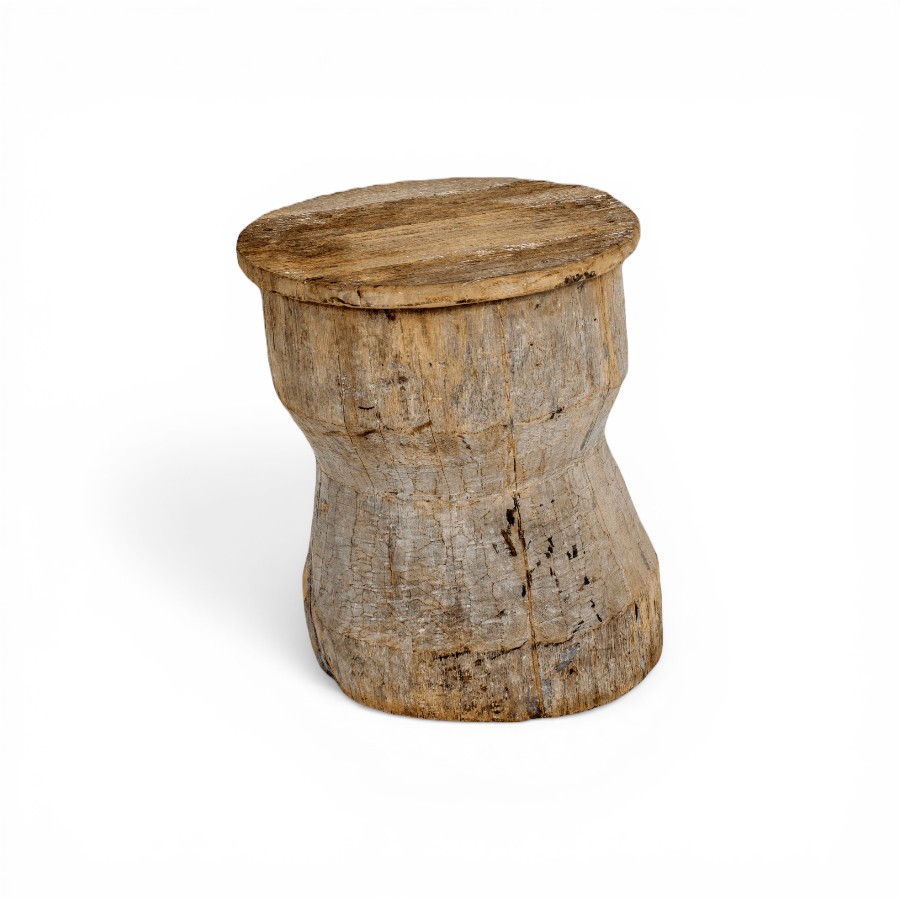 BRISA - STOOL OKHLI WOOD D 48 X H 48 CM