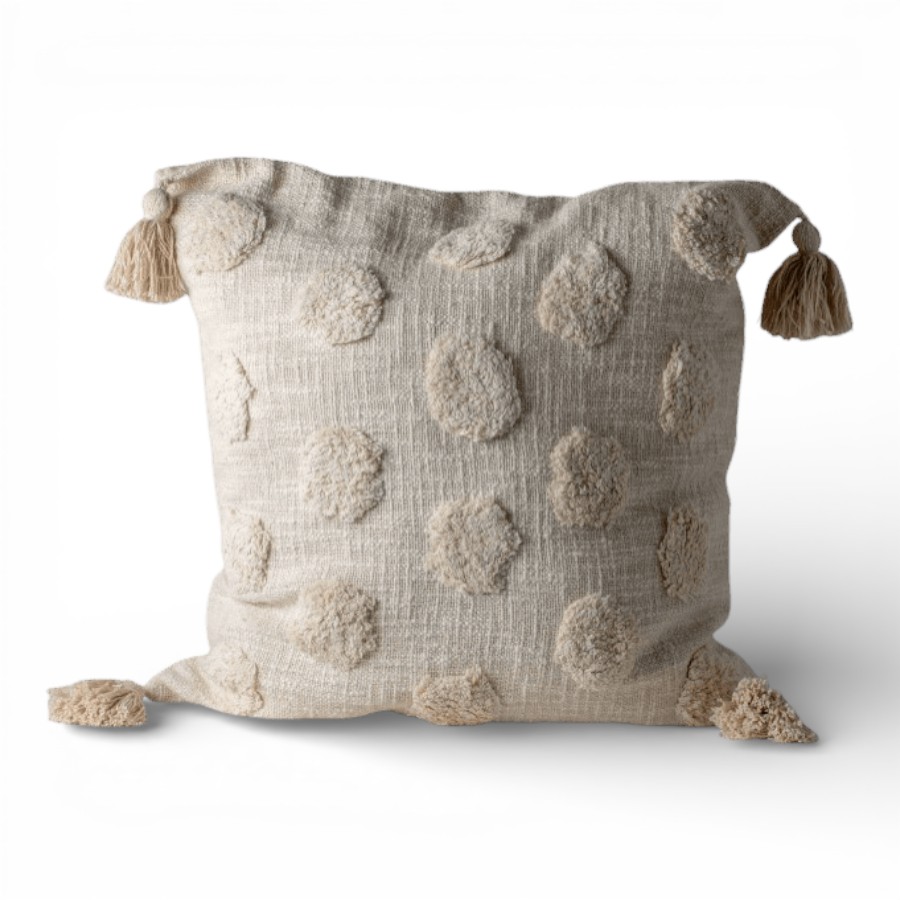 GAZIPUR - CUSHION COVER TUFTED COTTON WITH TASSELS 50X50