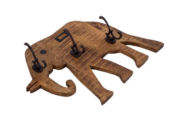 MONTEVIDEO - COAT HANGER ELEPHANT WOOD BIG 54 X 36 CM