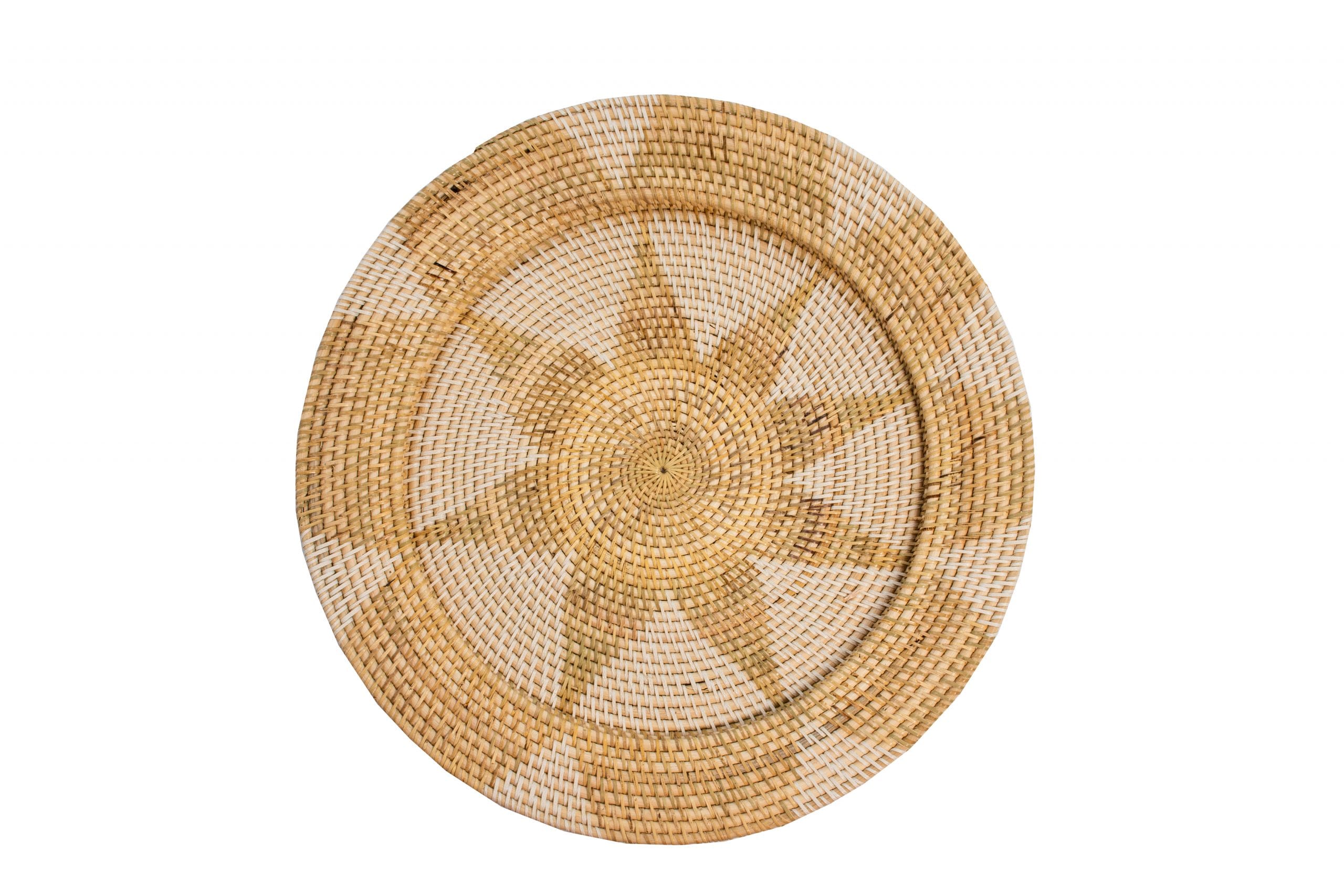 AVERY - WALL DECO RATTAN ROUND FLOWER WHITE & NATURAL D60