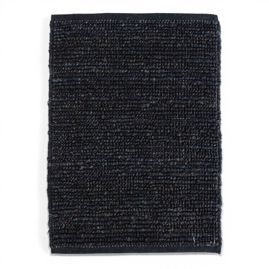 RUG JUTE LOOP BLACK WITH HAMMING 90X60 - NIGHT