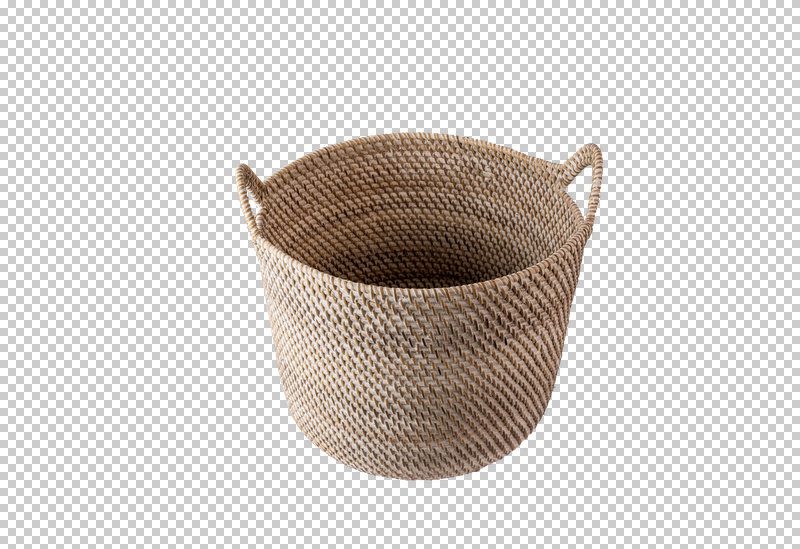 IVANA - BASKET WITH HANDLES WHITE XLARGE D31XH30