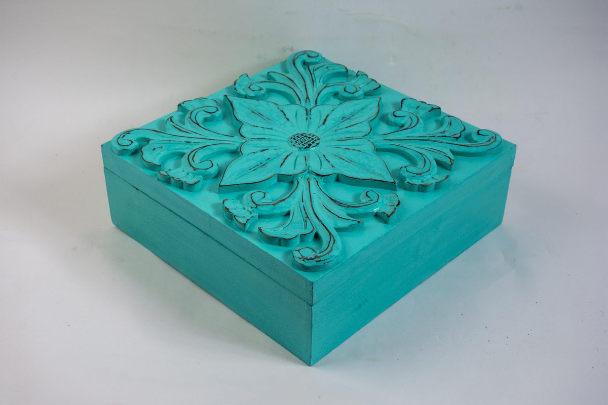 MARSA - BOX WOOD BIG TEAL 30L X 30W X 10 H