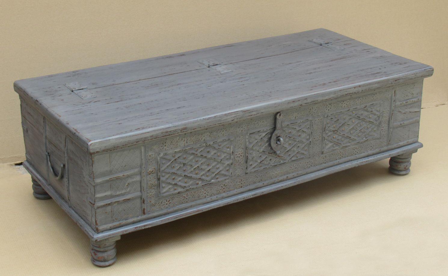 ARJUNA - TRUNK GREY IRON FITTED PITARA 132L X 80W X 43H CM