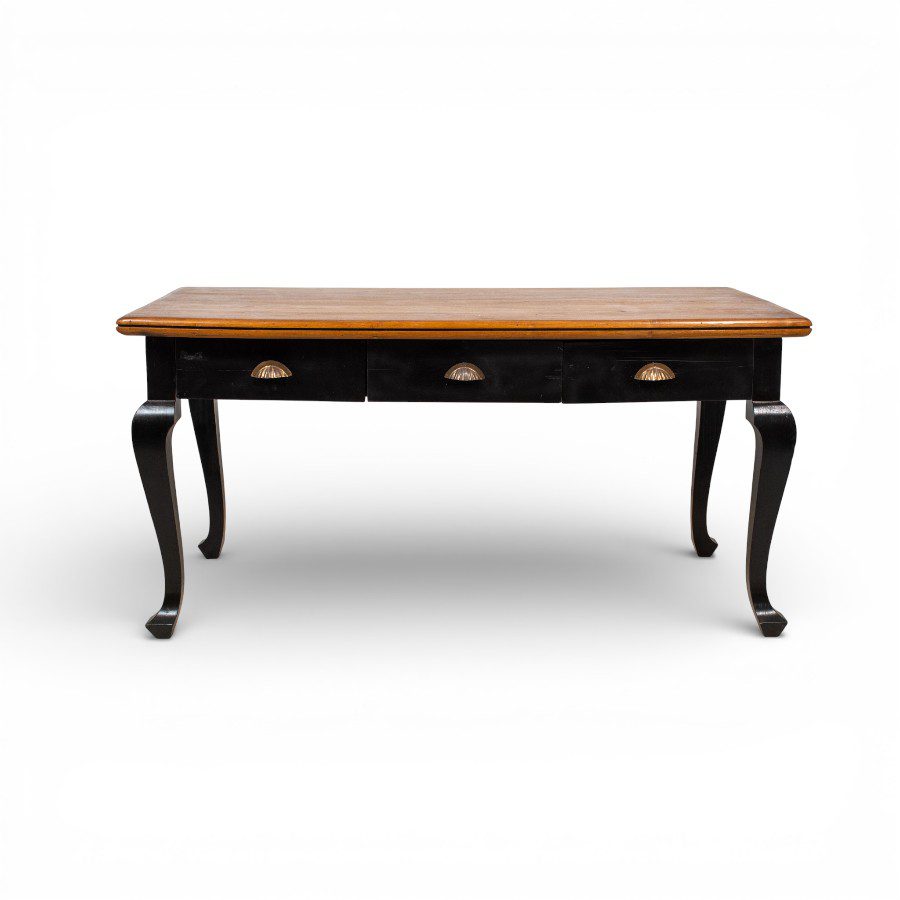 FARHAN - DESK WOOD BLACK WITH 3 DRAWERS 153X80XH75