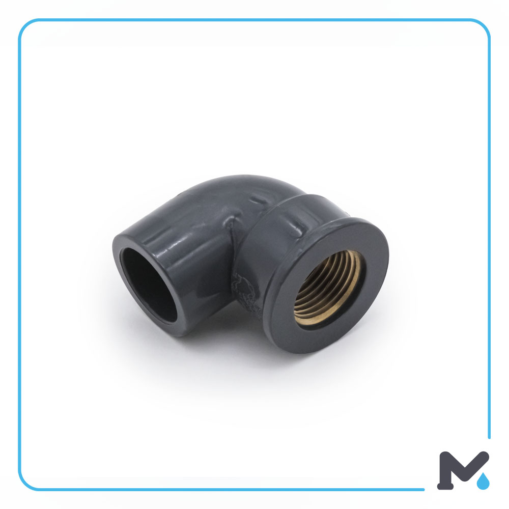 PVC GIFV ELBOW PN16 WITH BRASS INSERT [TAP POINT][20mm x 1/2