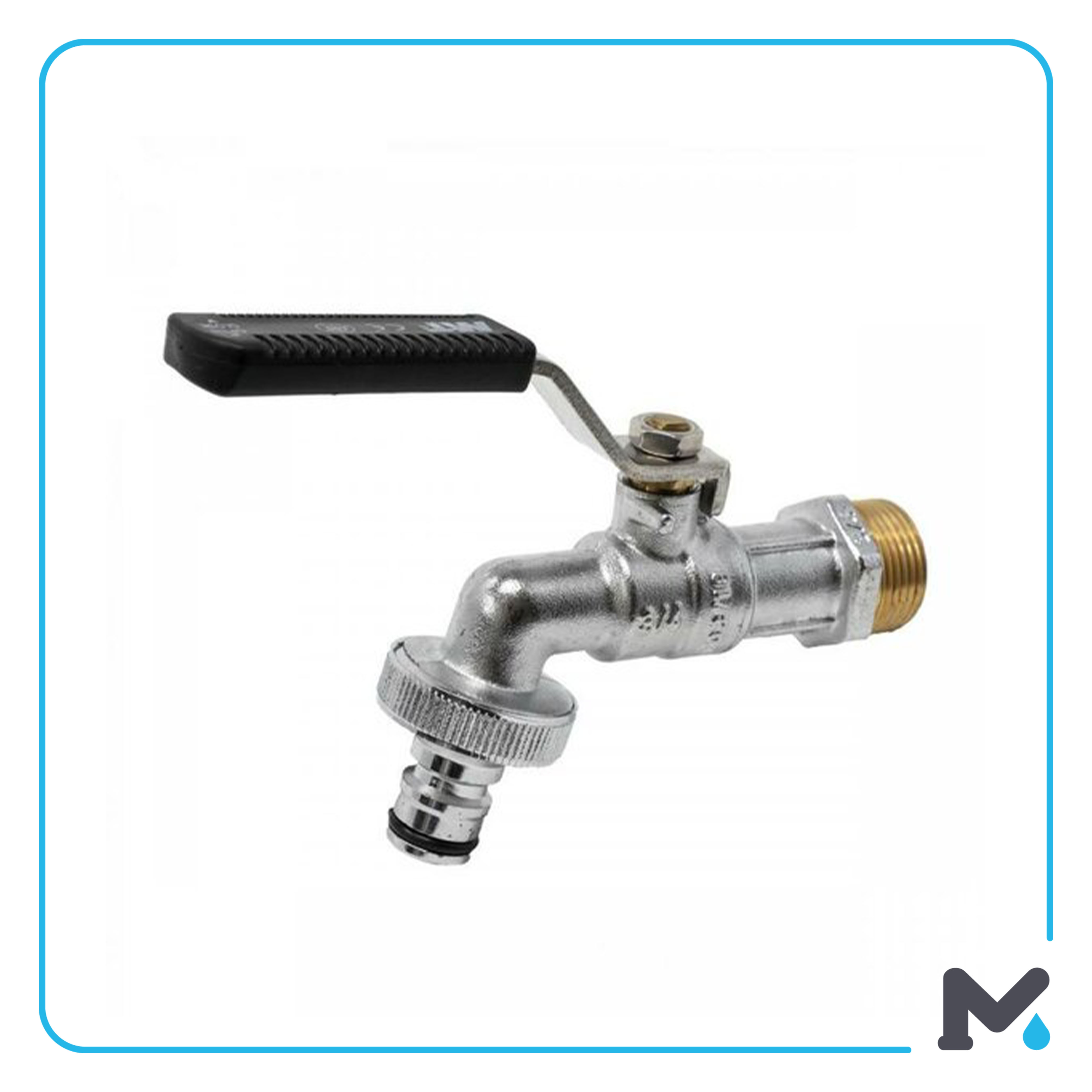 GARDEN-TAPS STAINLESS STEEL BLACKHANDLE QUICK-ADAP MT