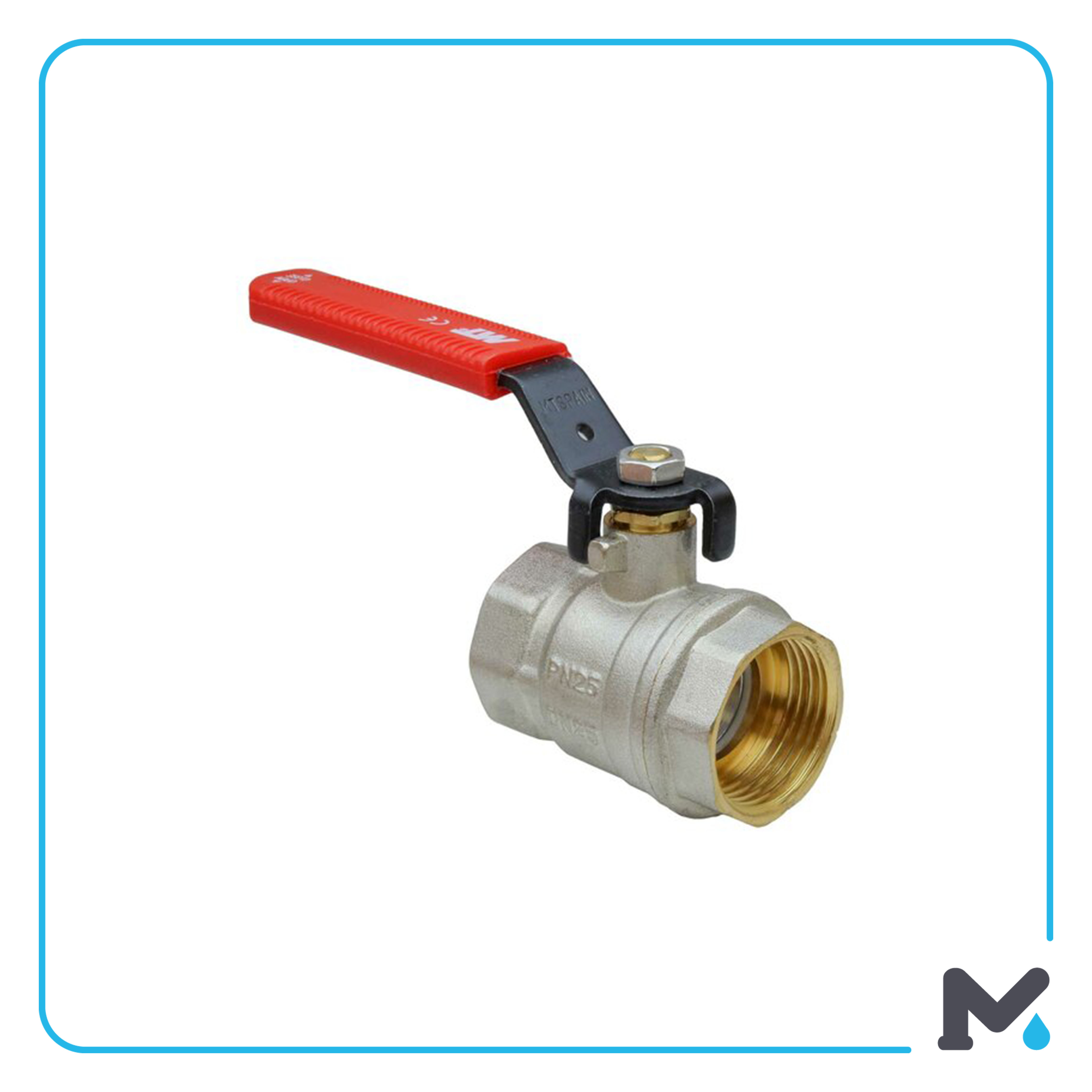 FF BALL VALVE PN25 RED HANDLE MT