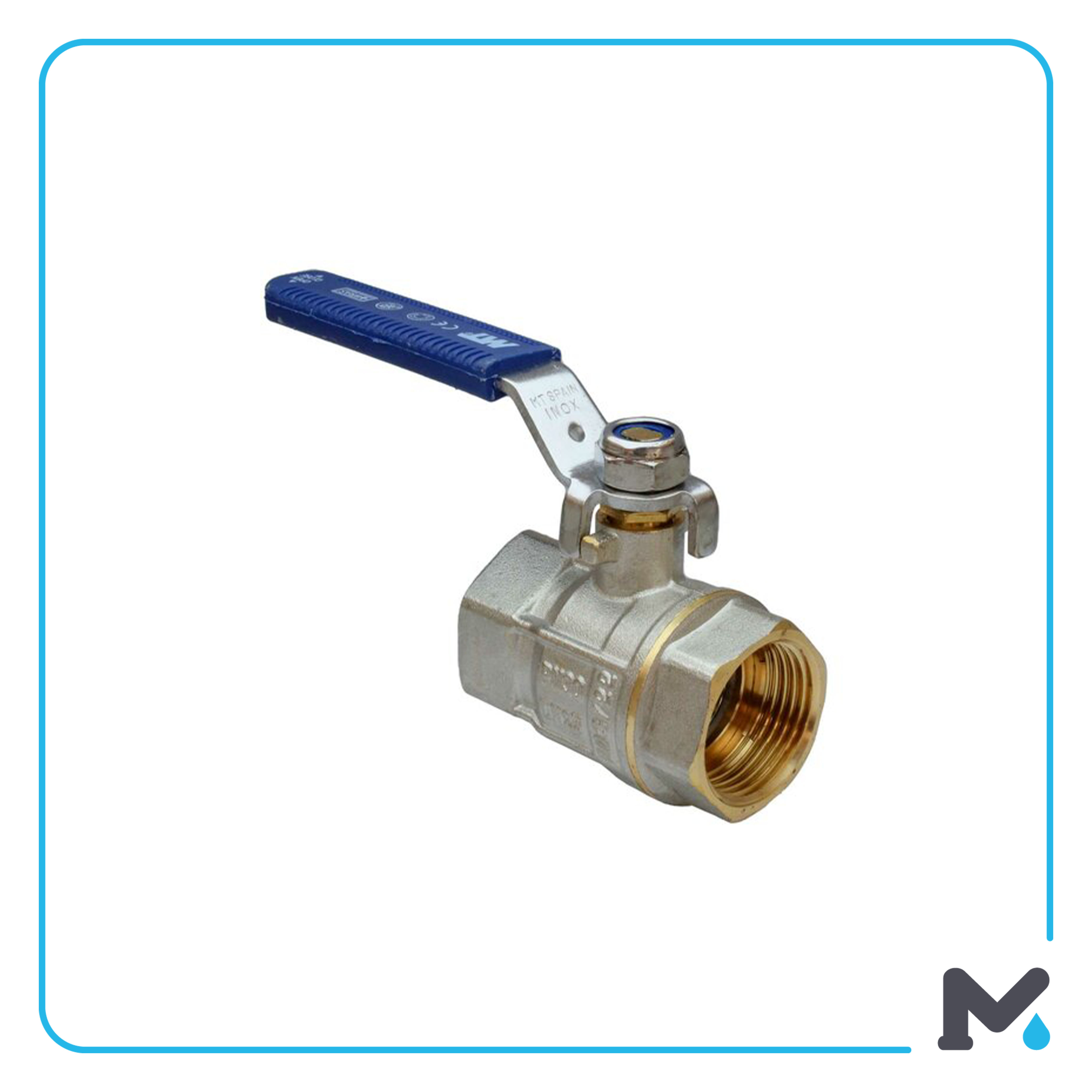 BALL VALVE PN-30 SS HANDLE (BLUE) MT