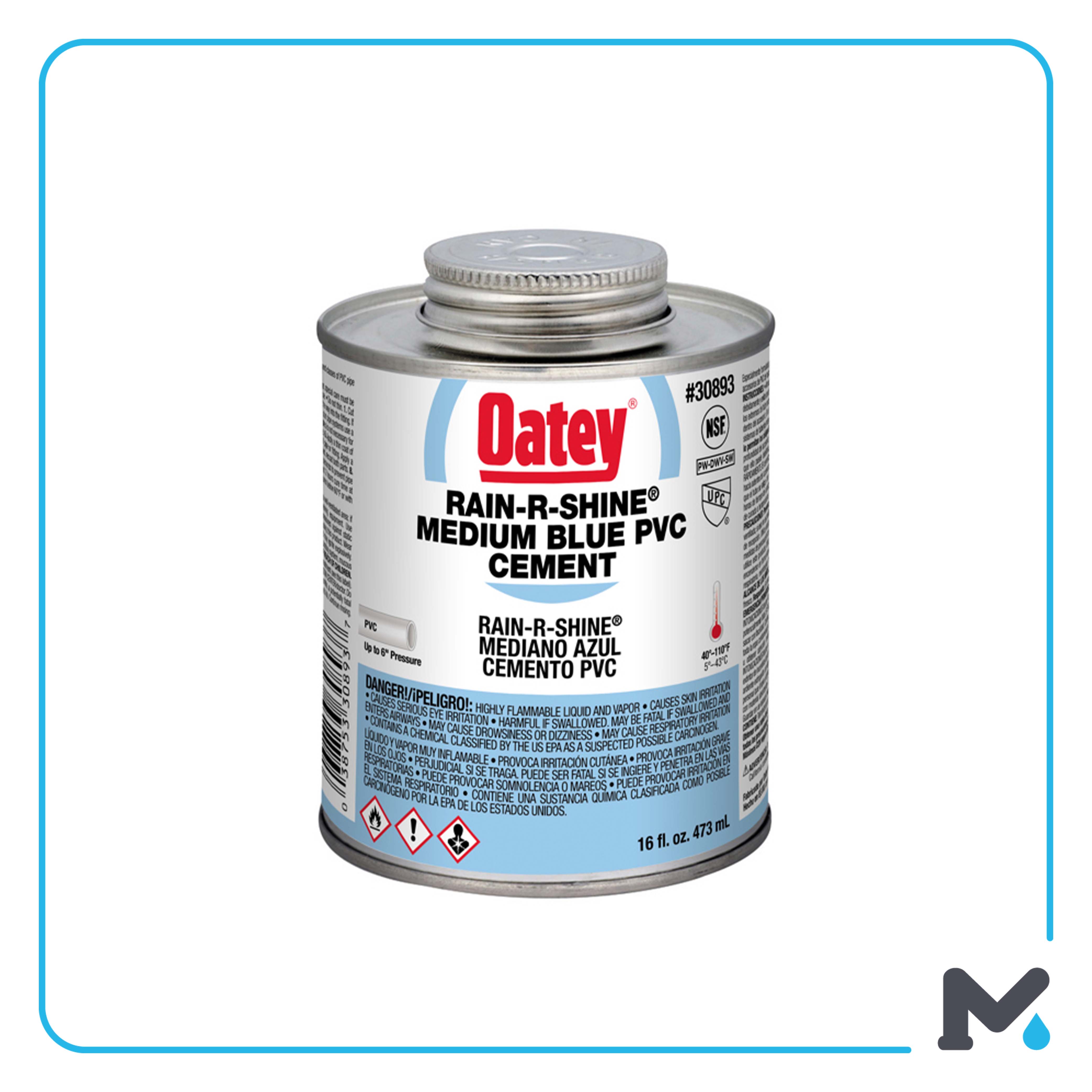PVC GLUE RAIN R SHINE BLUE OATEY