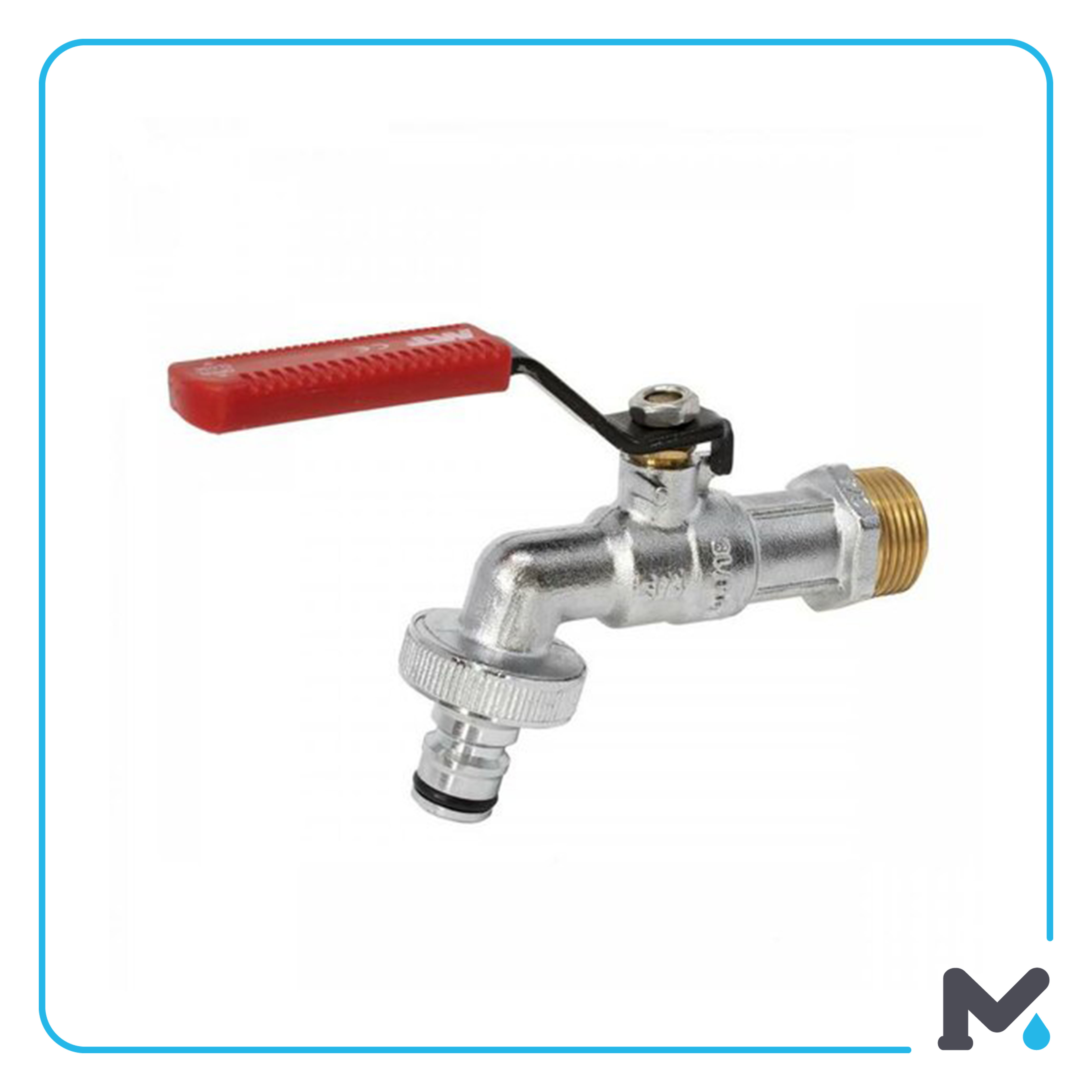 GARDEN-TAPS RED-HANDLE QUICK-ADAPTOR MT [1/2