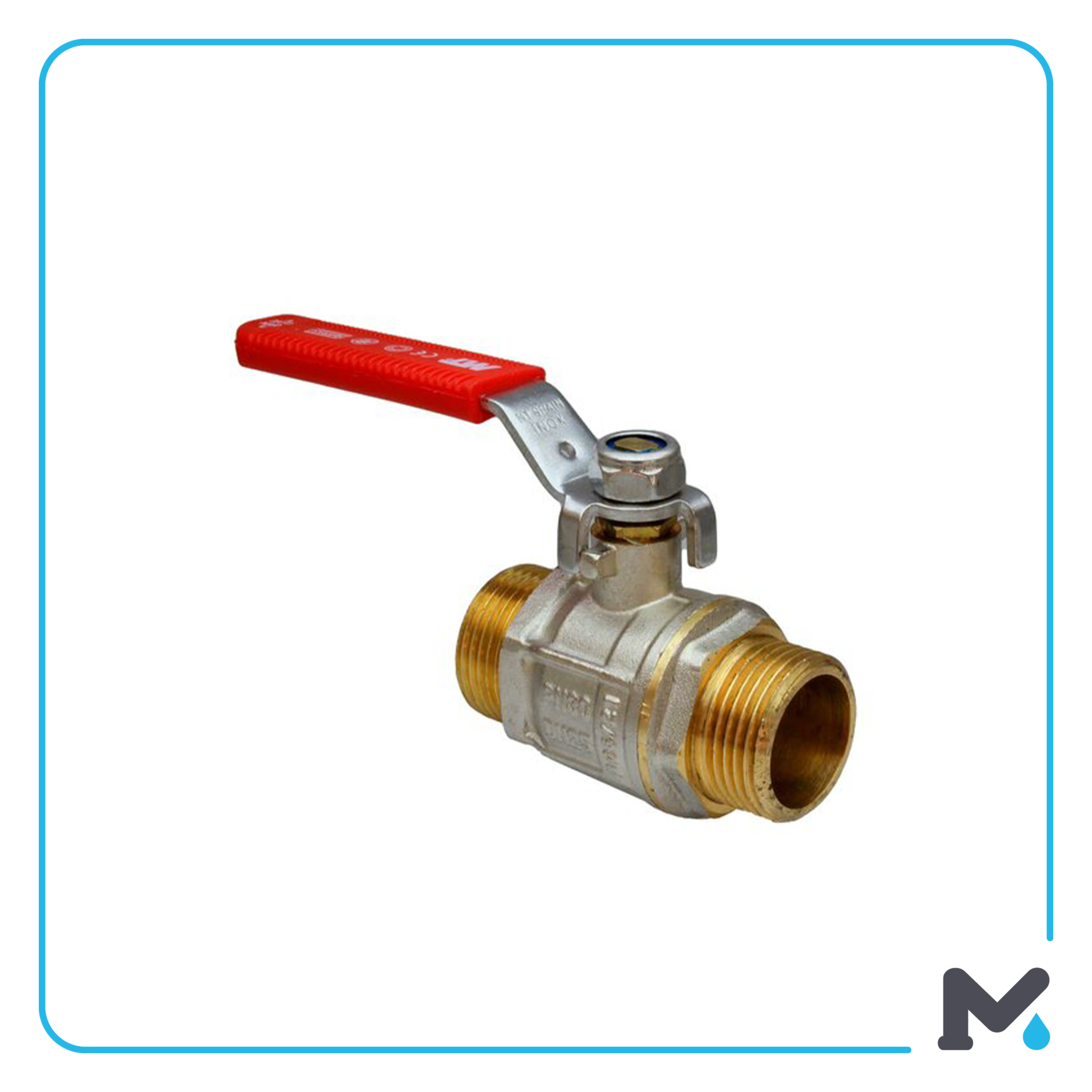 BALL VALVE PN30 STAINLESS STEEL HANDLE RED MT PN-30