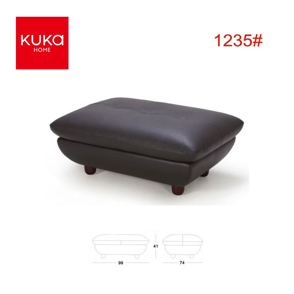 Nairobi Full Leather Ottoman- White