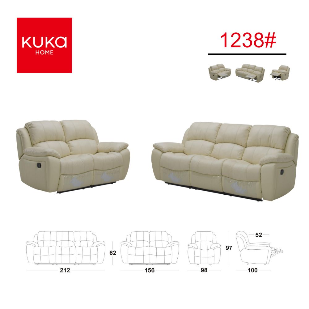 Arizona Full Leather Motion Reclining Set- Colour