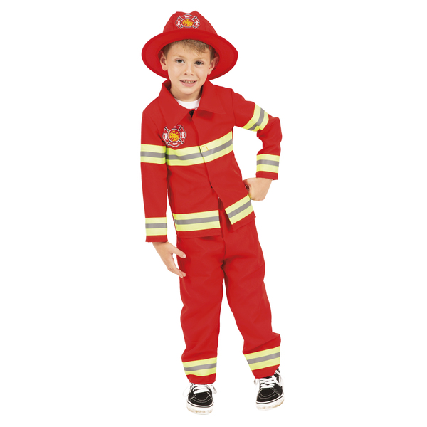 Déguisement Pompier luxe enfant rouge