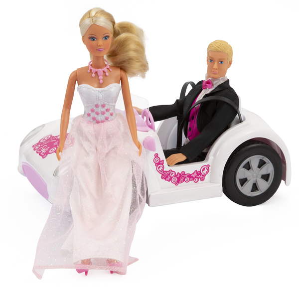 Voiture de mariage - 2 poupées Lolly et Tom