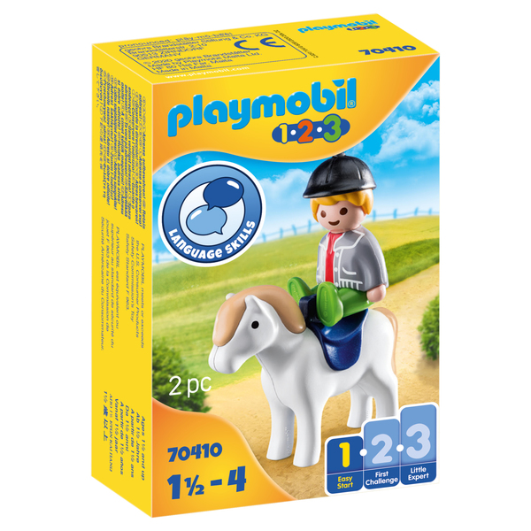 70410 - Playmobil 1.2.3 - Garçon avec poney