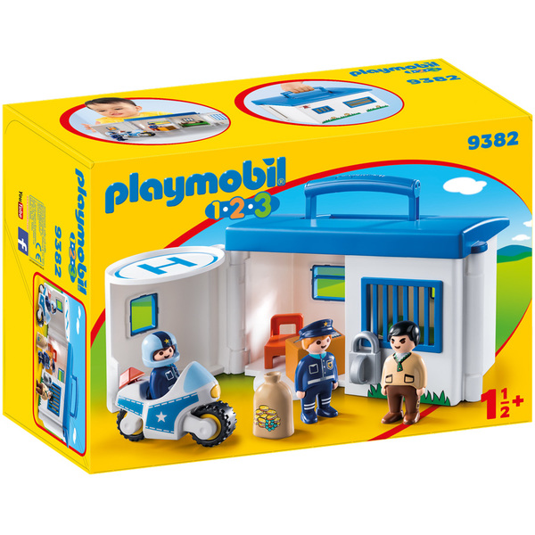 9382 - Playmobil 1.2.3 commissariat de police transportable