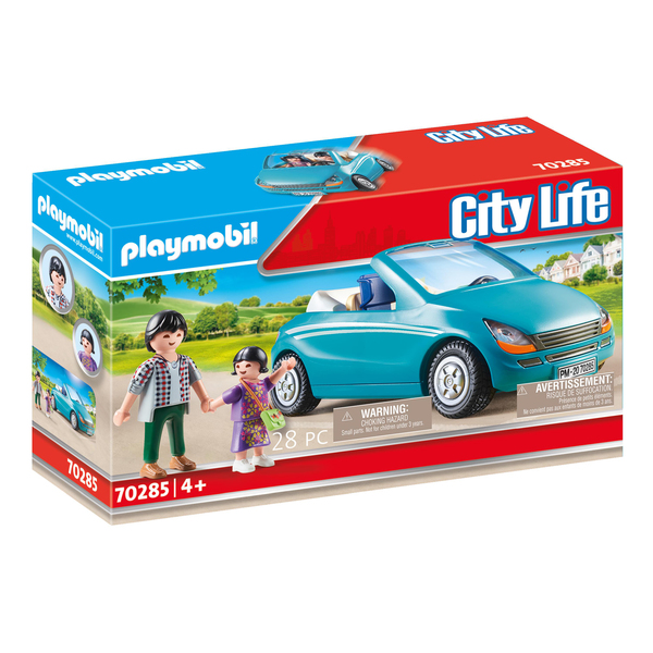 70285 - Playmobil City Life - Papa avec enfant et voiture cabriolet